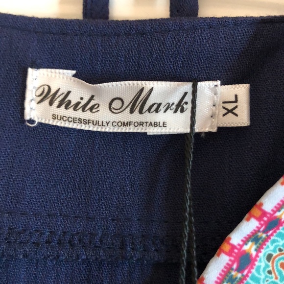 NWT White Mark navy dress with colorful trim. Size XL. - Picture 5 of 12